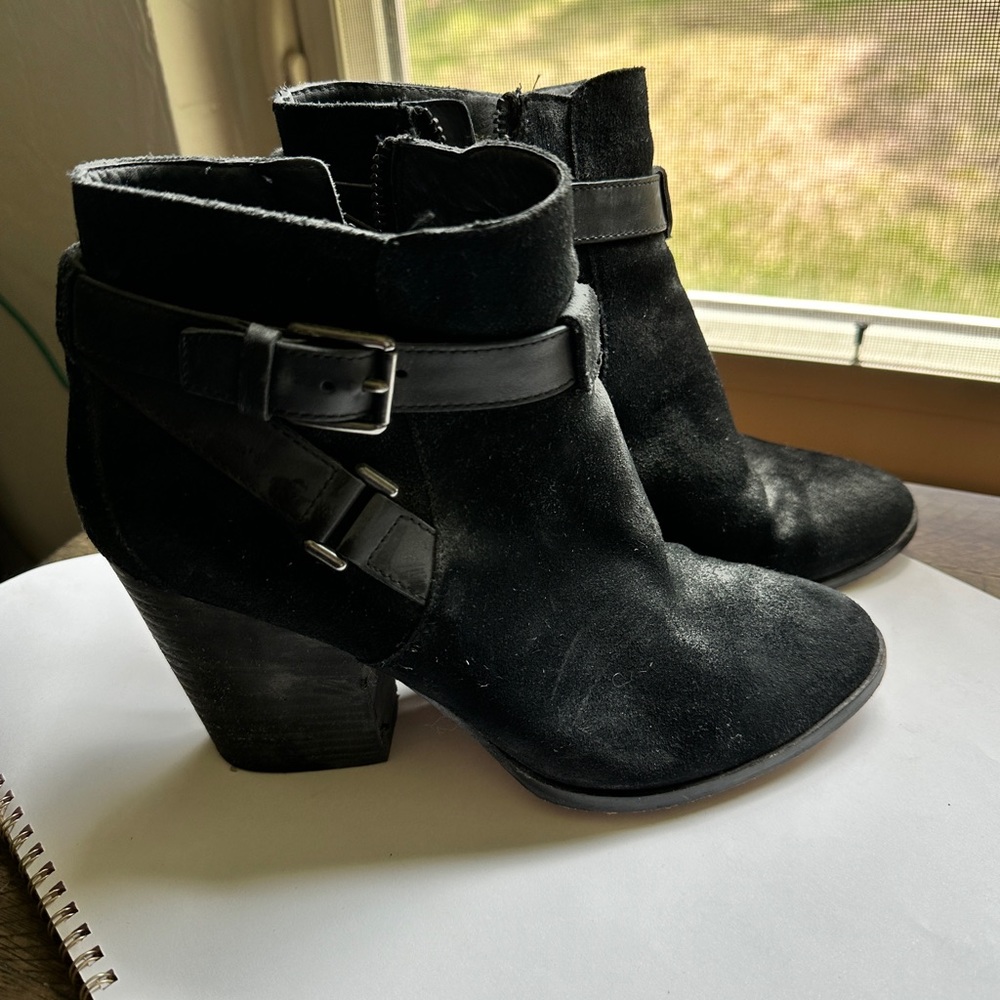 Cole Hahn black bootie with buckles.  Size 8.5